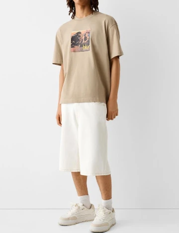 Tricou Bershka, maro deschis Maro