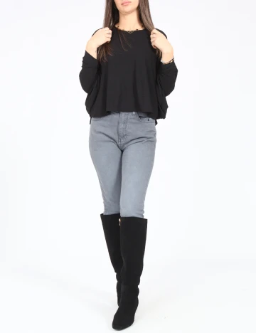 Bluza Bershka, negru Negru