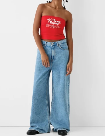 Top Bershka, rosu Rosu