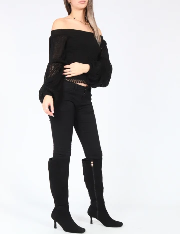 Top Bershka, negru Negru