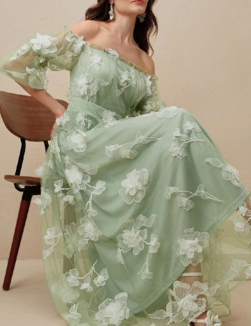 Rochie lunga SHEIN, verde Verde