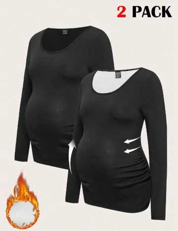 Set bluze 2 bucati SHEIN Maternity, negru Negru