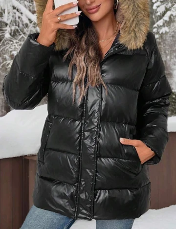 Geaca SHEIN, negru Negru