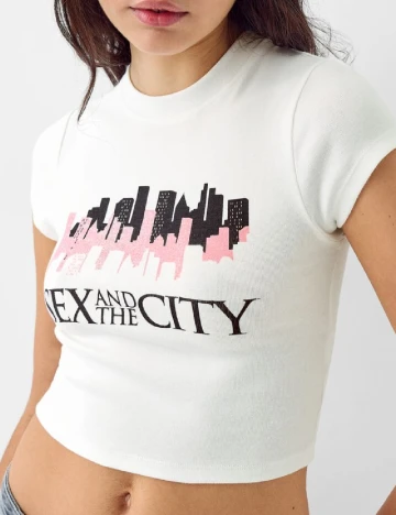 Top Bershka, alb Alb