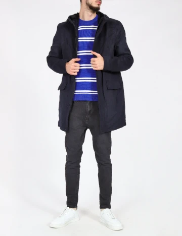 Palton Zara, bleumarin Albastru