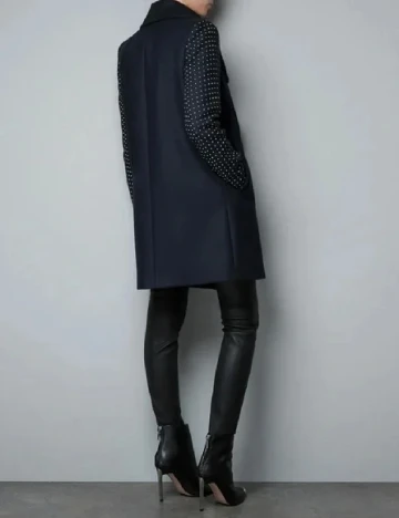 Palton Zara, bleumarin Albastru