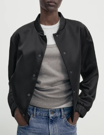 Jacheta Massimo Dutti, negru Negru