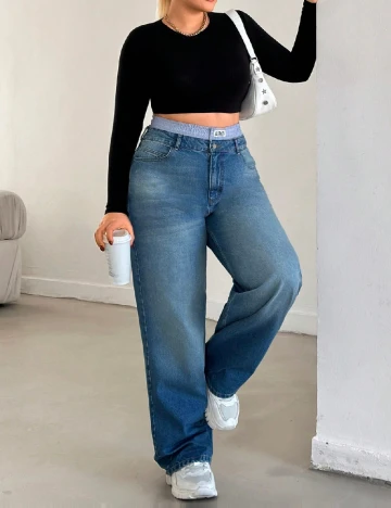 Blugi SHEIN CURVE, albastru Albastru