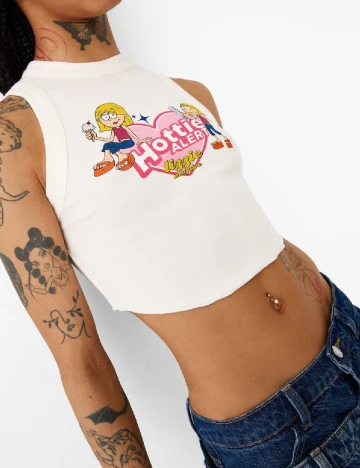 Top Bershka, alb Alb