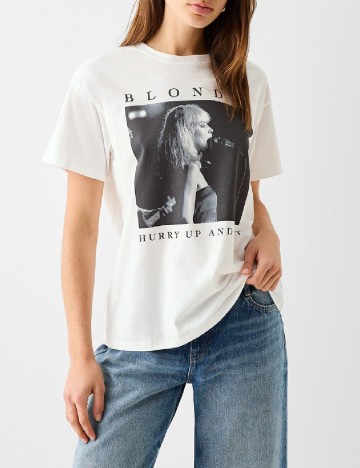 
						Tricou Bershka, alb