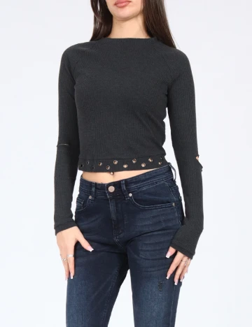 Bluza Bershka, gri inchis Gri