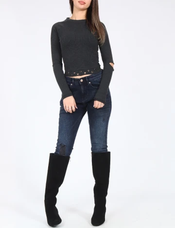 Bluza Bershka, gri inchis Gri