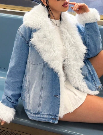 Jacheta SHEIN, albastru Albastru