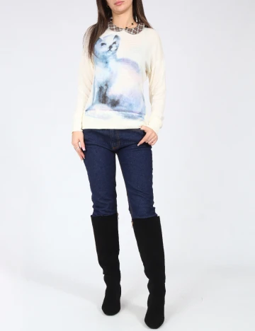 Bluza Zara, ecru Alb