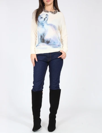 Bluza Zara, ecru Alb