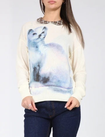 Bluza Zara, ecru Alb