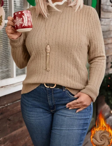 Pulover SHEIN CURVE, maro Maro