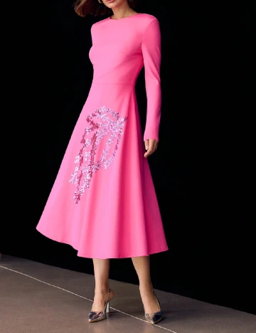 Rochie medie MOTF, roz Roz