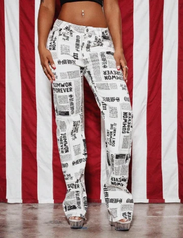 Pantaloni SUMWON, alb Alb