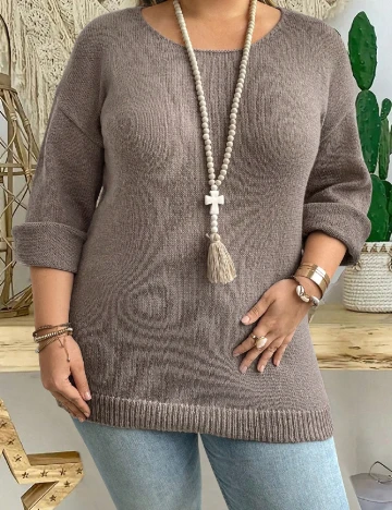 Bluza SHEIN CURVE, maro Maro