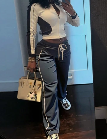 Compleu SHEIN, alb/gri Gri