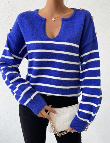 
						Pulover SHEIN, albastru