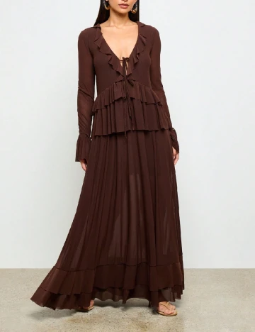 Rochie lunga SHEIN, maro Maro