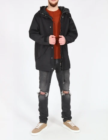 Geaca Pull&Bear, negru Negru