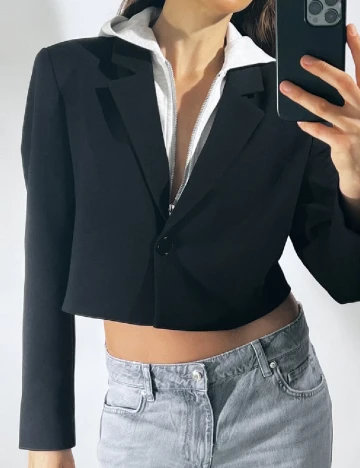 Jacheta Zara, gri/negru Negru