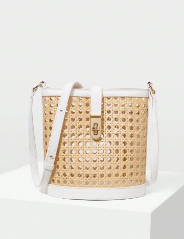 
						Geanta MOTF, alb/crem