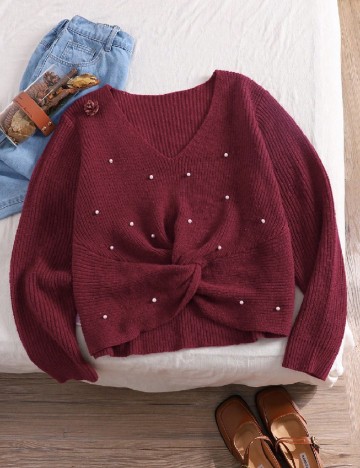 
						Pulover SHEIN CURVE, pruna