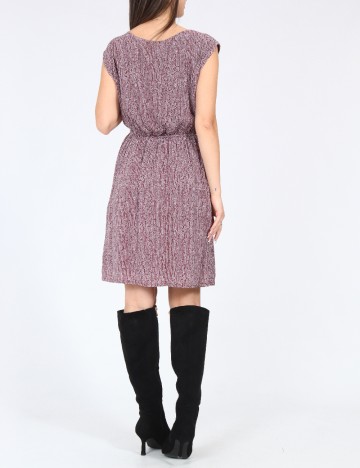 Rochie scurta Zara, visiniu/alb