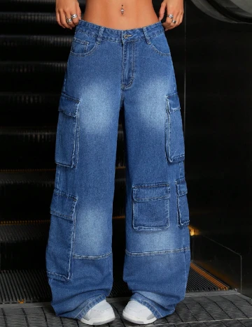 Blugi SHEIN, albastru Albastru