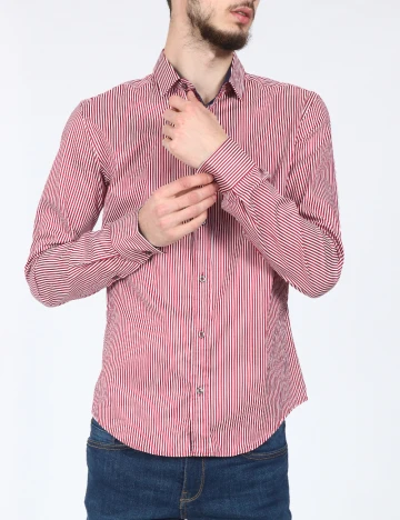 Camasa Zara, rosu/alb Rosu