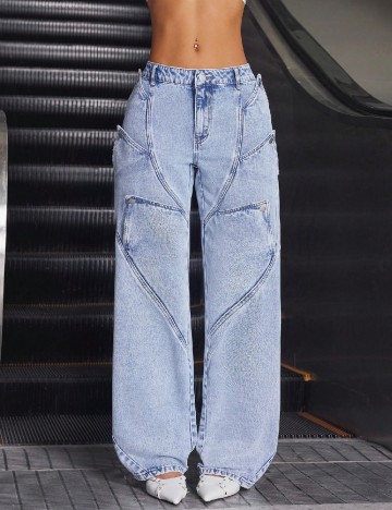 
						Blugi SHEIN, albastru