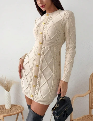 Rochie scurta SHEIN, crem Crem