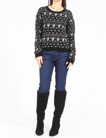 Pulover Zara, negru/alb