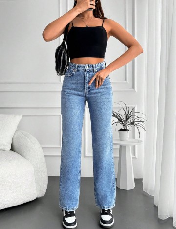 
						Blugi SHEIN, albastru