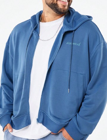 
						Hanorac SHEIN Plus Size Men, albastru