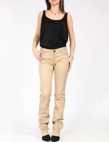 Pantaloni Zara, bej Crem