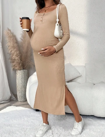 Rochie medie SHEIN Maternity, crem Crem