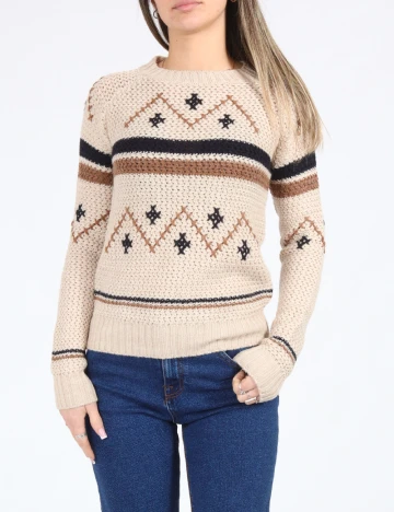 Pulover Zara, bej Crem