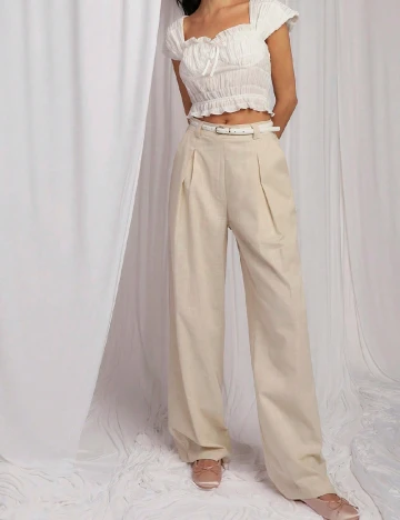 Pantaloni SHEIN, bej Crem