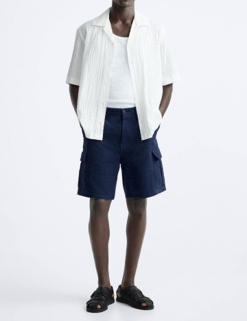 
						Pantaloni scurti Zara, bleumarin