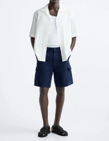 Pantaloni scurti Zara, bleumarin Albastru