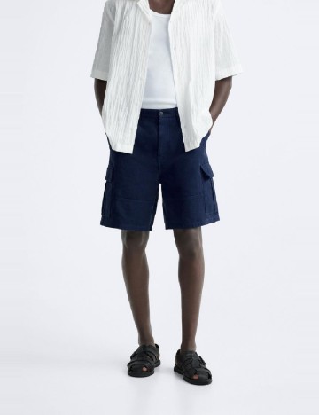 Pantaloni scurti Zara, bleumarin