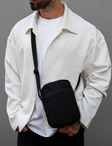 Jacheta SHEIN Plus Size Men, alb Alb