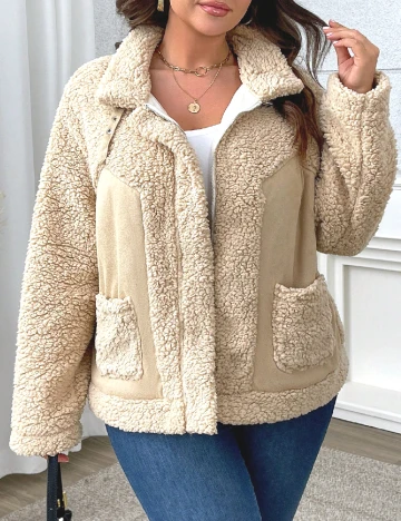 Jacheta SHEIN CURVE, crem Crem