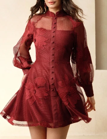 Rochie scurta Anewsta, visiniu Rosu