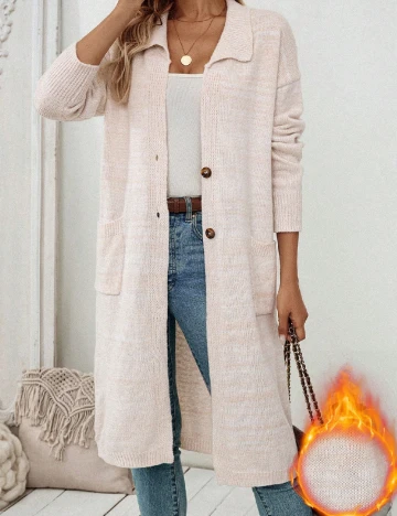 Cardigan SHEIN, ecru Alb